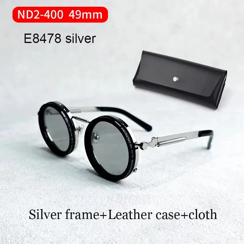 Lunettes de soleil polarisées réglables ND9, style rétro punk rond, pour hommes et femmes, idéales pour la pêche et la conduite en extérieur, protection UV400 22