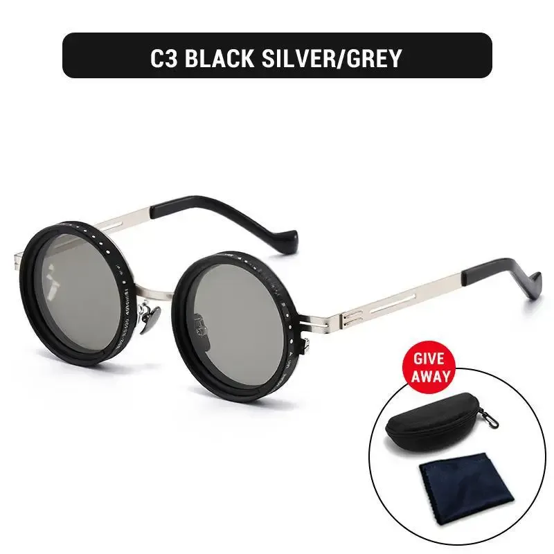 Lunettes de soleil polarisées réglables ND9, style rétro punk rond, pour hommes et femmes, idéales pour la pêche et la conduite en extérieur, protection UV400 17