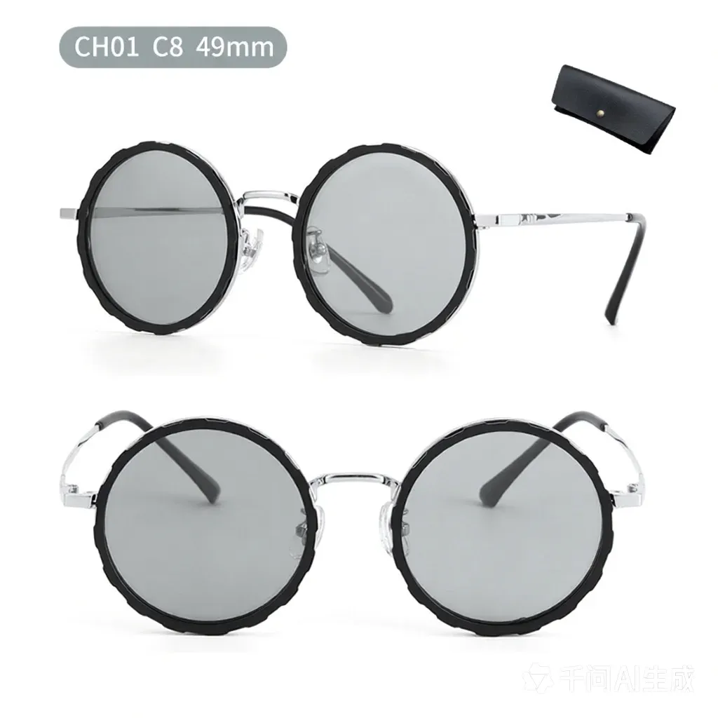 Lunettes de soleil polarisées réglables ND9, style rétro punk rond, pour hommes et femmes, idéales pour la pêche et la conduite en extérieur, protection UV400 16