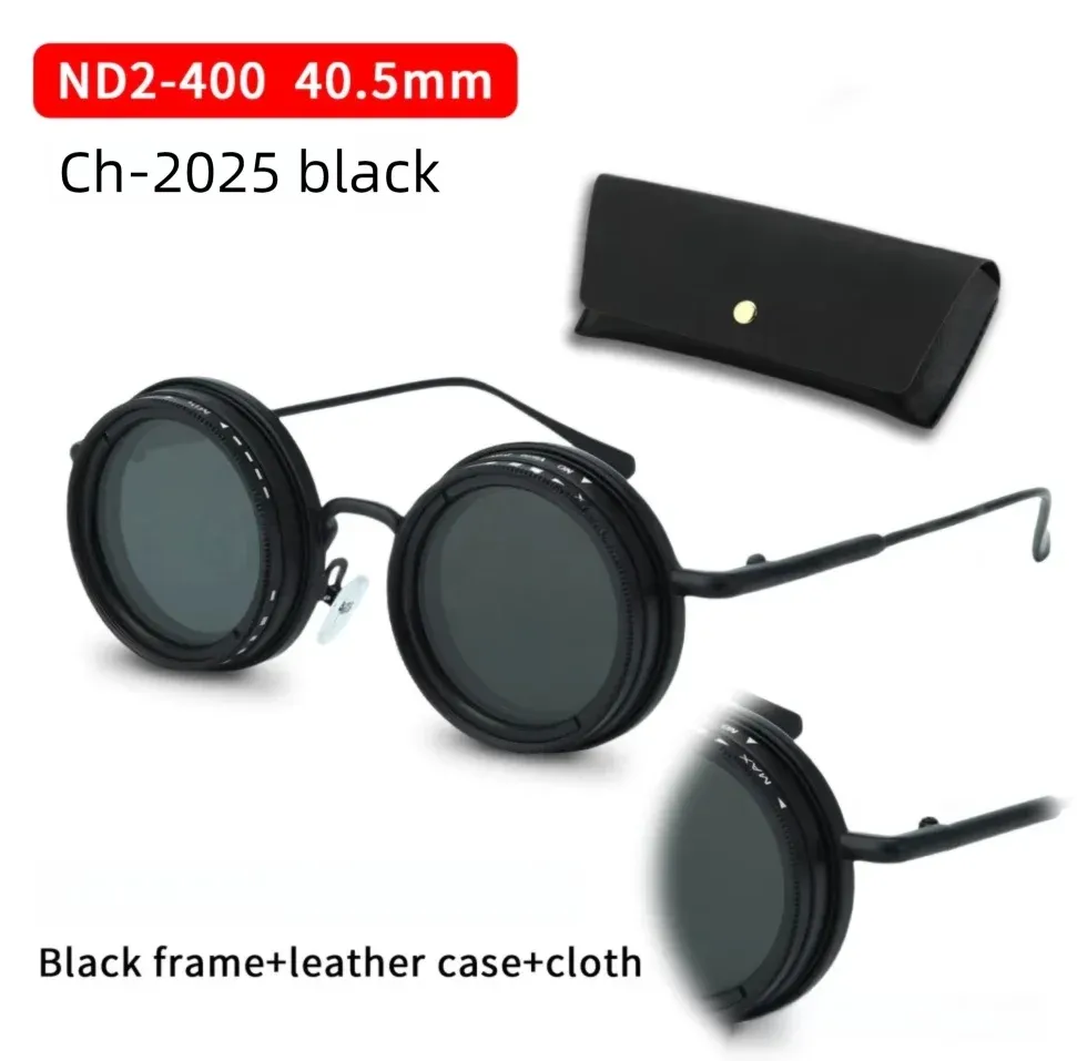Lunettes de soleil polarisées réglables ND9, style rétro punk rond, pour hommes et femmes, idéales pour la pêche et la conduite en extérieur, protection UV400 10