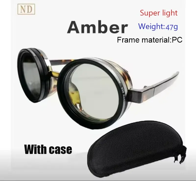 Lunettes de soleil polarisées réglables ND9, style rétro punk rond, pour hommes et femmes, idéales pour la pêche et la conduite en extérieur, protection UV400 25