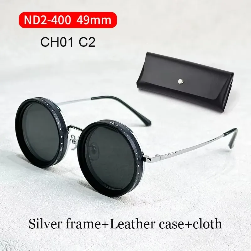 Lunettes de soleil polarisées réglables ND9, style rétro punk rond, pour hommes et femmes, idéales pour la pêche et la conduite en extérieur, protection UV400 23