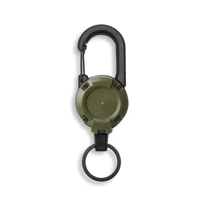Porte-clés rétractable robuste à bobine et câble en acier, avec boucle à ressort, pour usage sportif et plein air 8