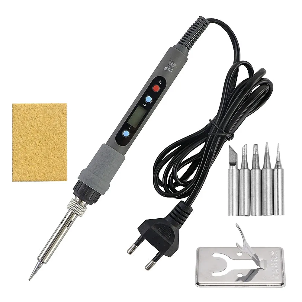 Fer à souder électrique numérique 60 W/80 W à température réglable, avec fonction dessoudage, pour réparation et outils de soudure 18
