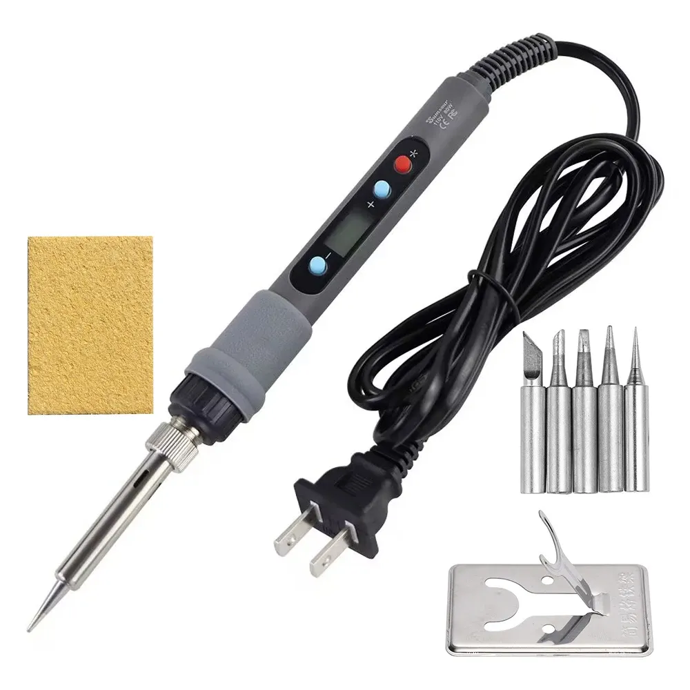 Fer à souder électrique numérique 60 W/80 W à température réglable, avec fonction dessoudage, pour réparation et outils de soudure 17