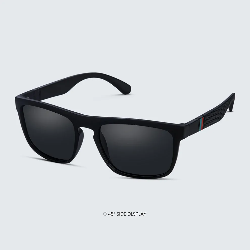 Détail du design des lunettes de soleil carrées