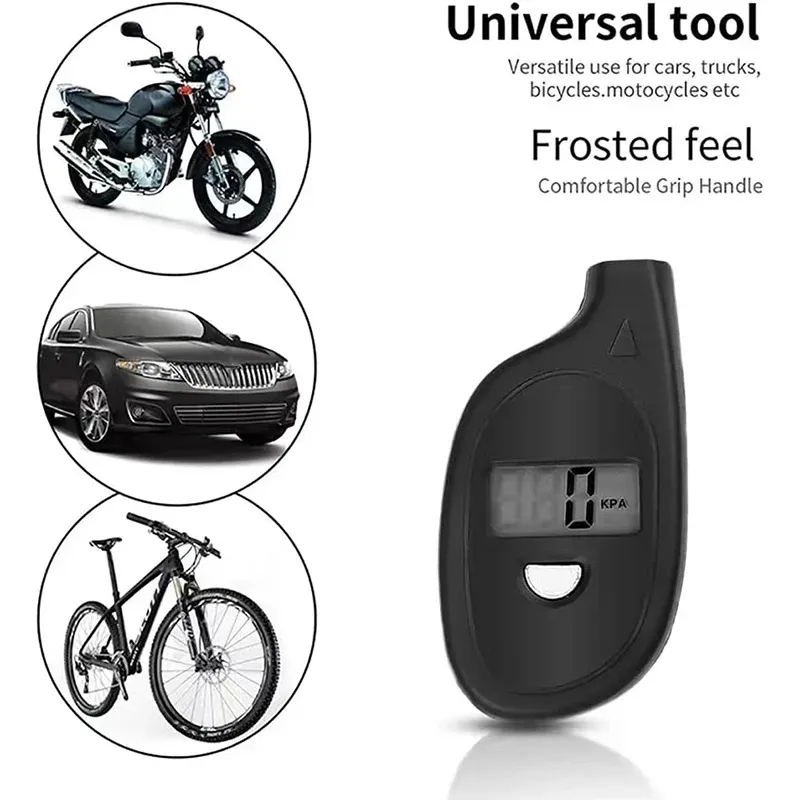 Manomètre numérique pour pneus avec écran LCD, pour voitures et motos 4