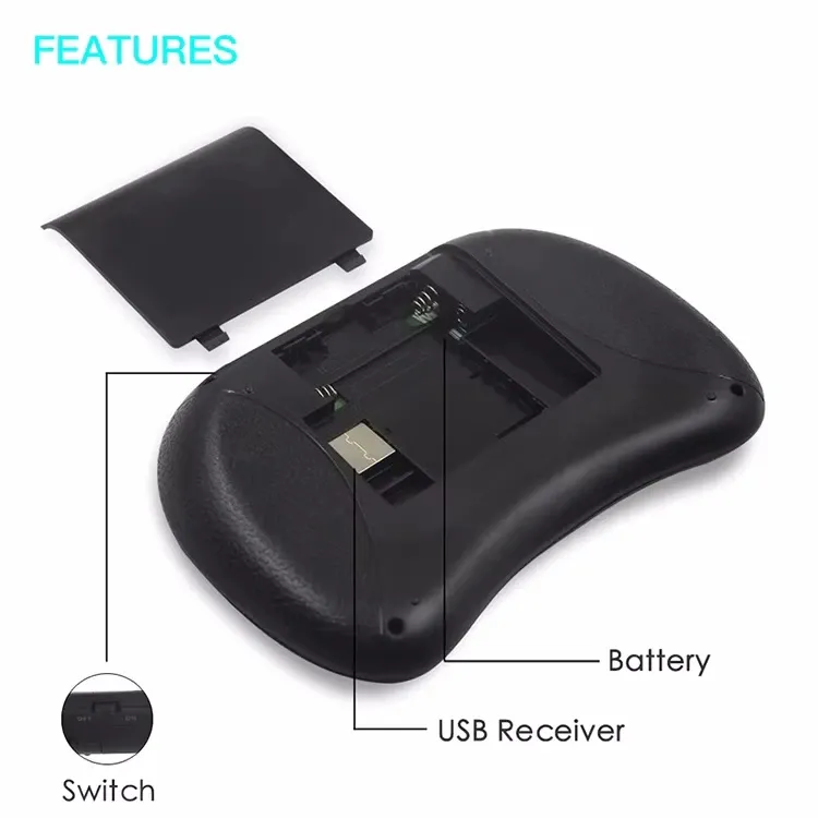 Clavier sans fil Air Mouse avec pavé tactile AZERTY, rétroéclairé RGB, mini, pour PC et TV Box 6