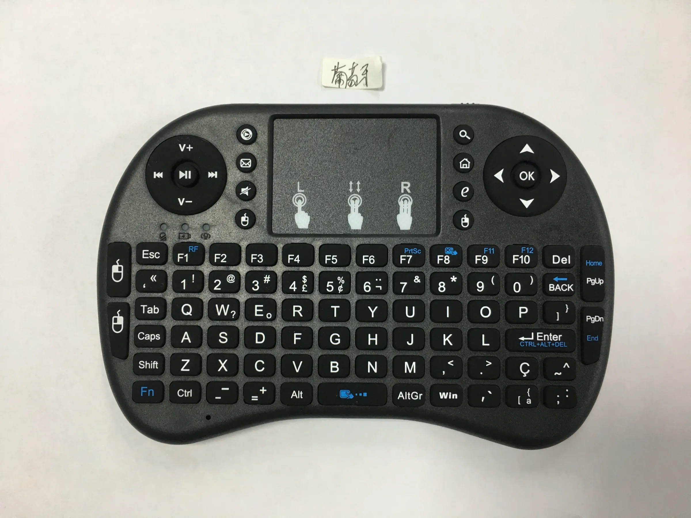 Clavier sans fil Air Mouse avec pavé tactile AZERTY, rétroéclairé RGB, mini, pour PC et TV Box 9
