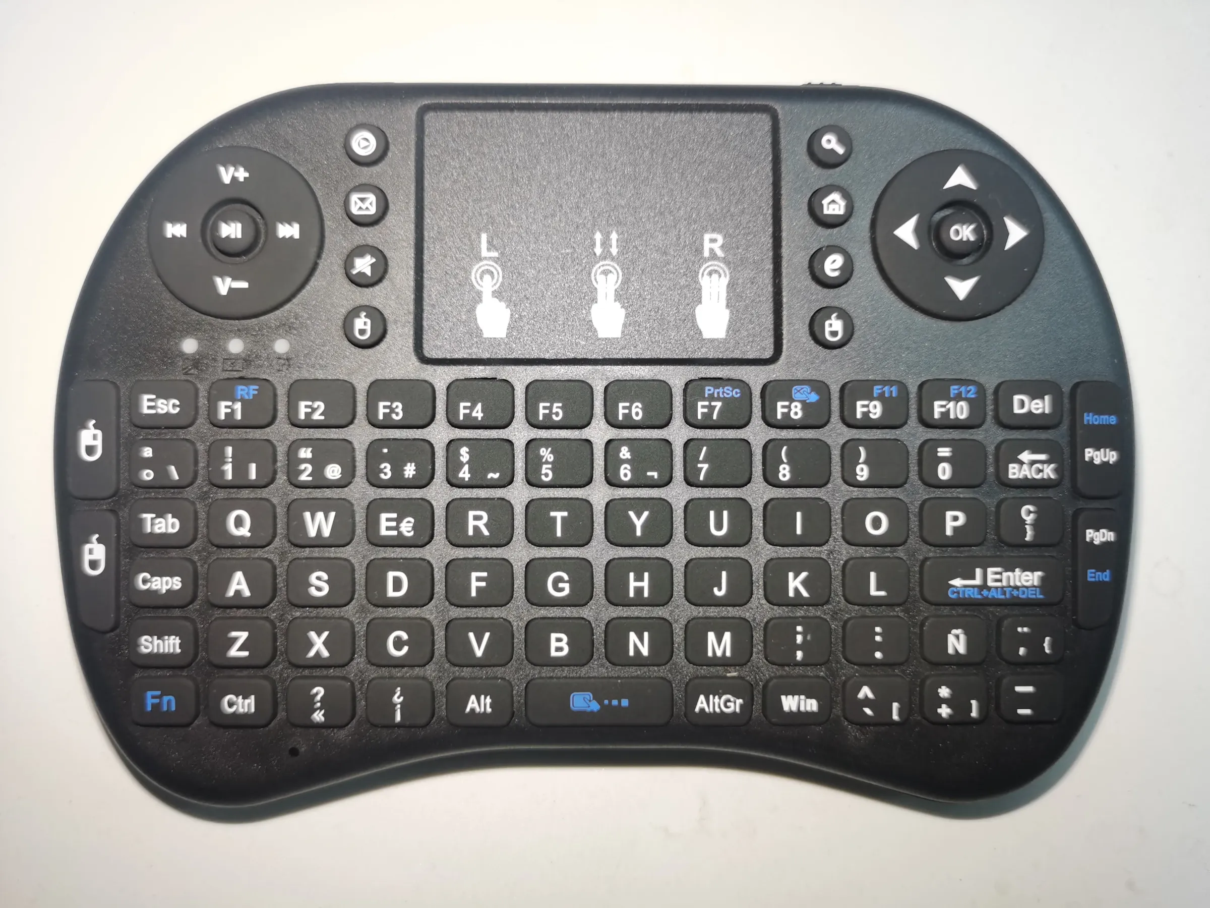 Clavier sans fil Air Mouse avec pavé tactile AZERTY, rétroéclairé RGB, mini, pour PC et TV Box 10
