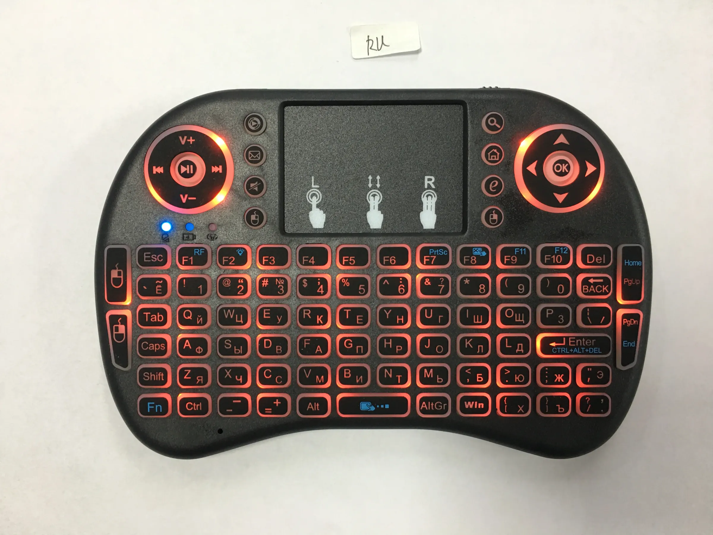 Clavier sans fil Air Mouse avec pavé tactile AZERTY, rétroéclairé RGB, mini, pour PC et TV Box 13