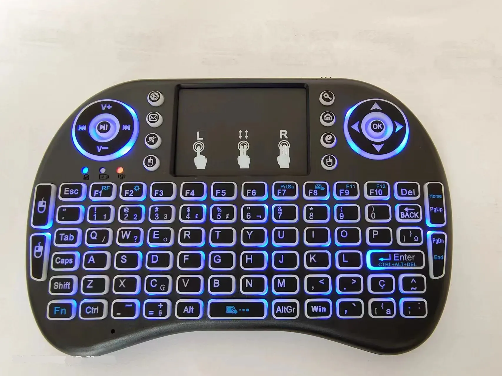 Clavier sans fil Air Mouse avec pavé tactile AZERTY, rétroéclairé RGB, mini, pour PC et TV Box 14