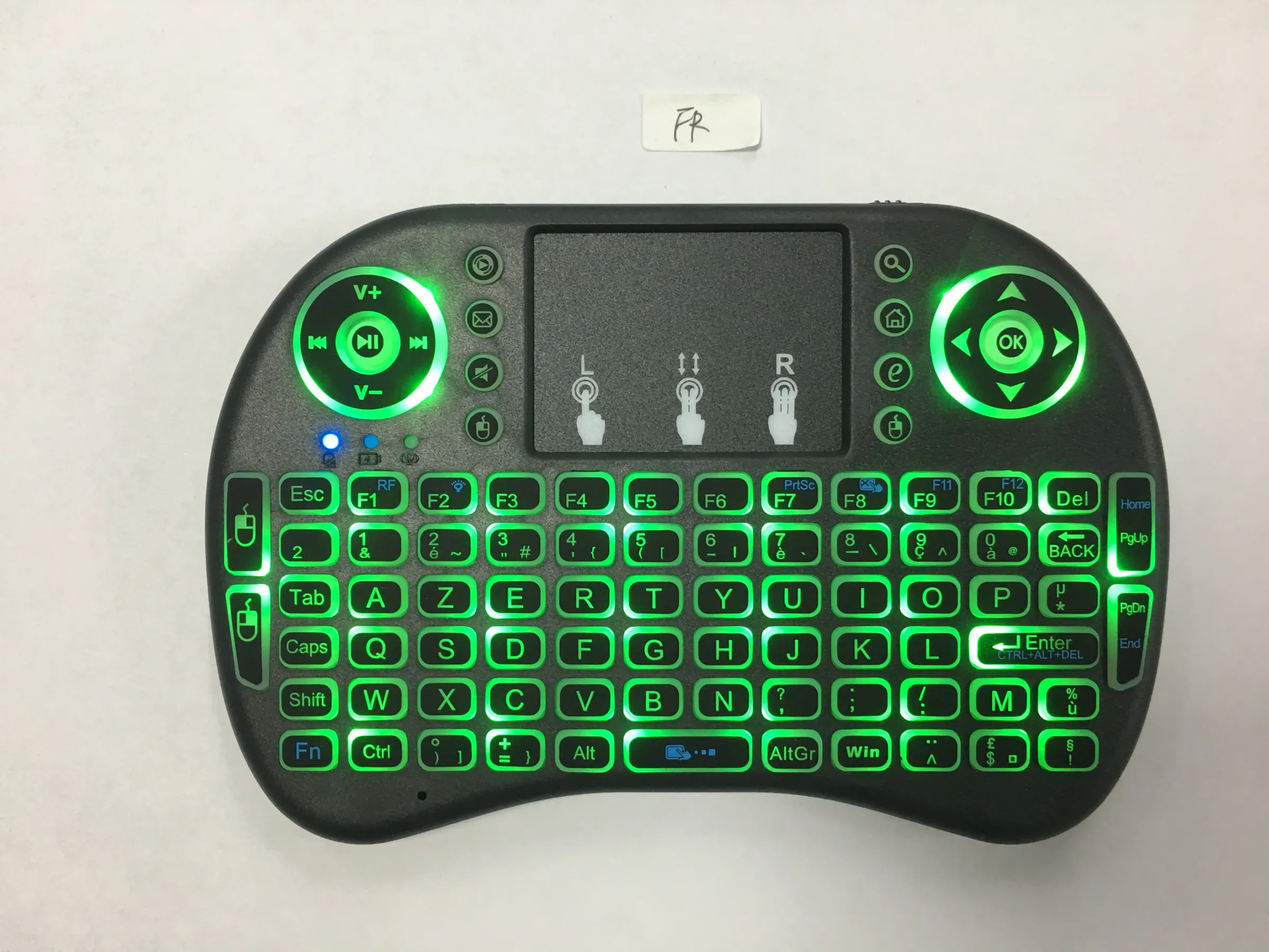 Clavier sans fil Air Mouse avec pavé tactile AZERTY, rétroéclairé RGB, mini, pour PC et TV Box 16
