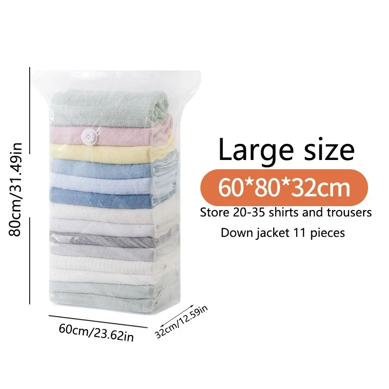 Sac de rangement sous vide à pompe, grand format, 1 pièce, pour vêtements et couvertures, idéal pour les voyages 9