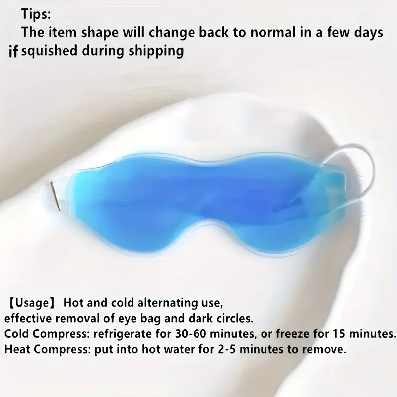 2 masques pour les yeux en gel réutilisables à effet froid et chaud, avec élastique réglable 3