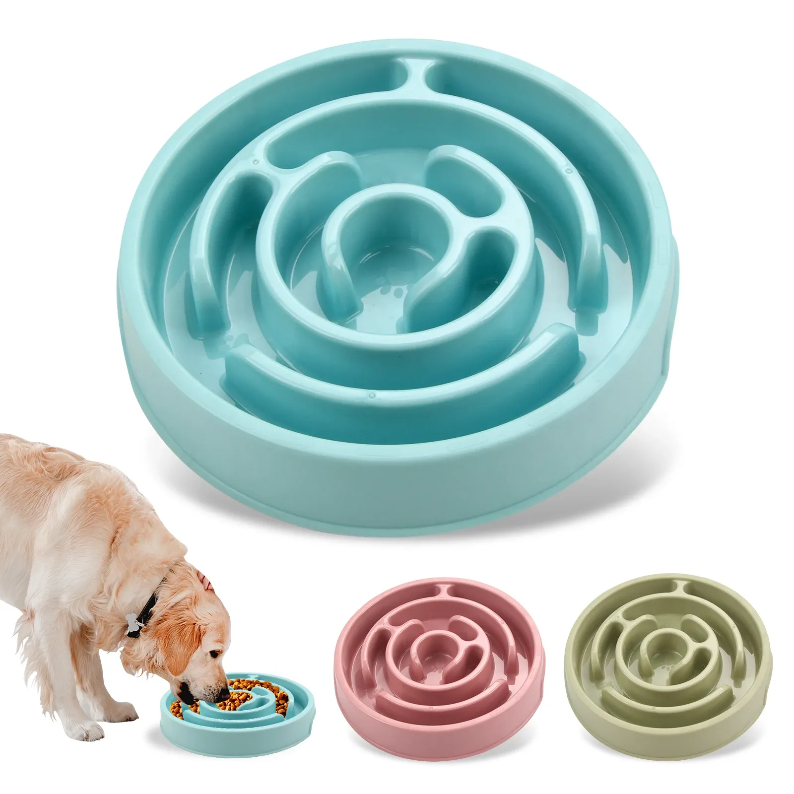 Bol à alimentation lente pour chien et chat, vue d'ensemble