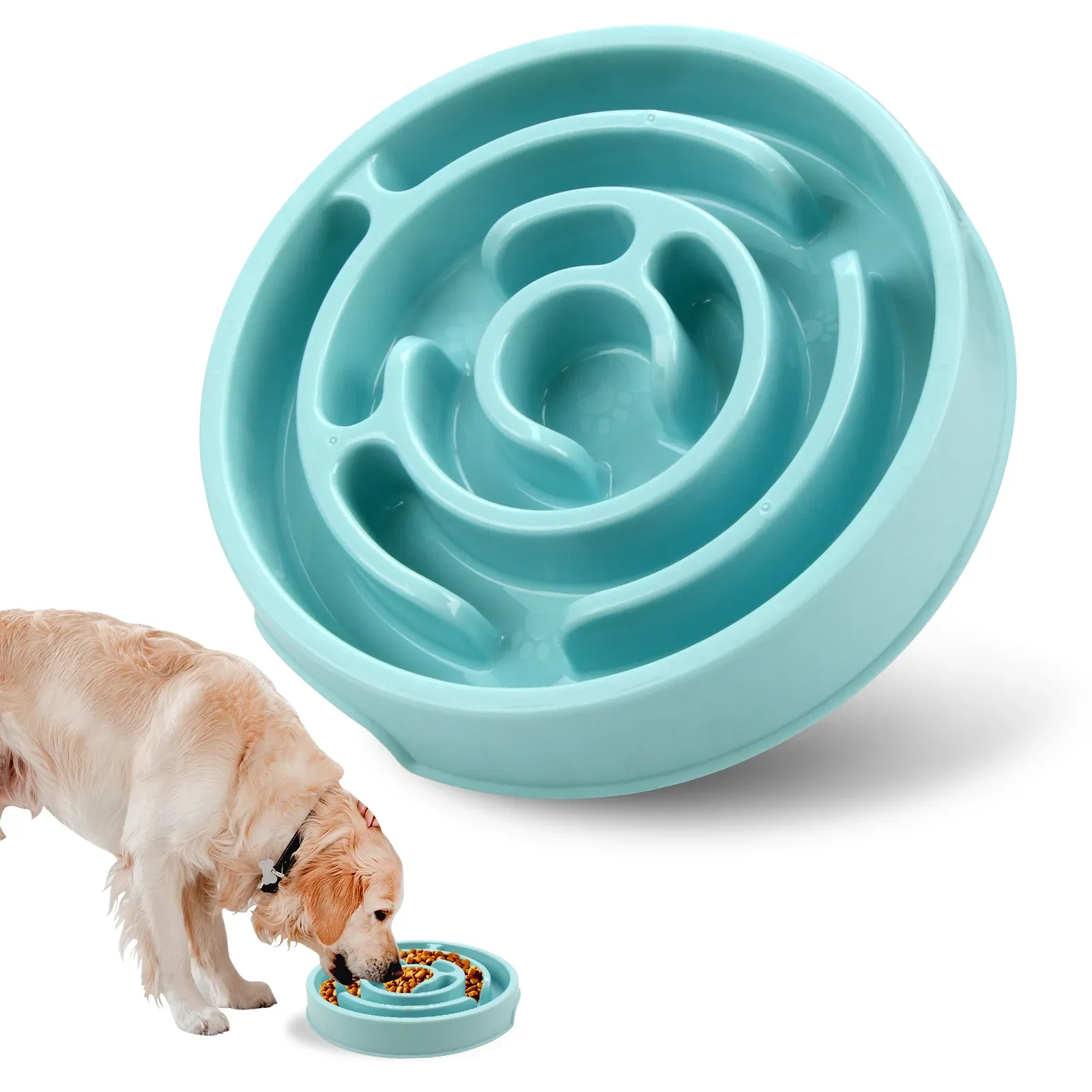 Gamelle à alimentation lente pour chien, ludique et antidérapante, anti-glouton, bol écologique pour grands, moyens et petits chiens ainsi que pour chiots 9