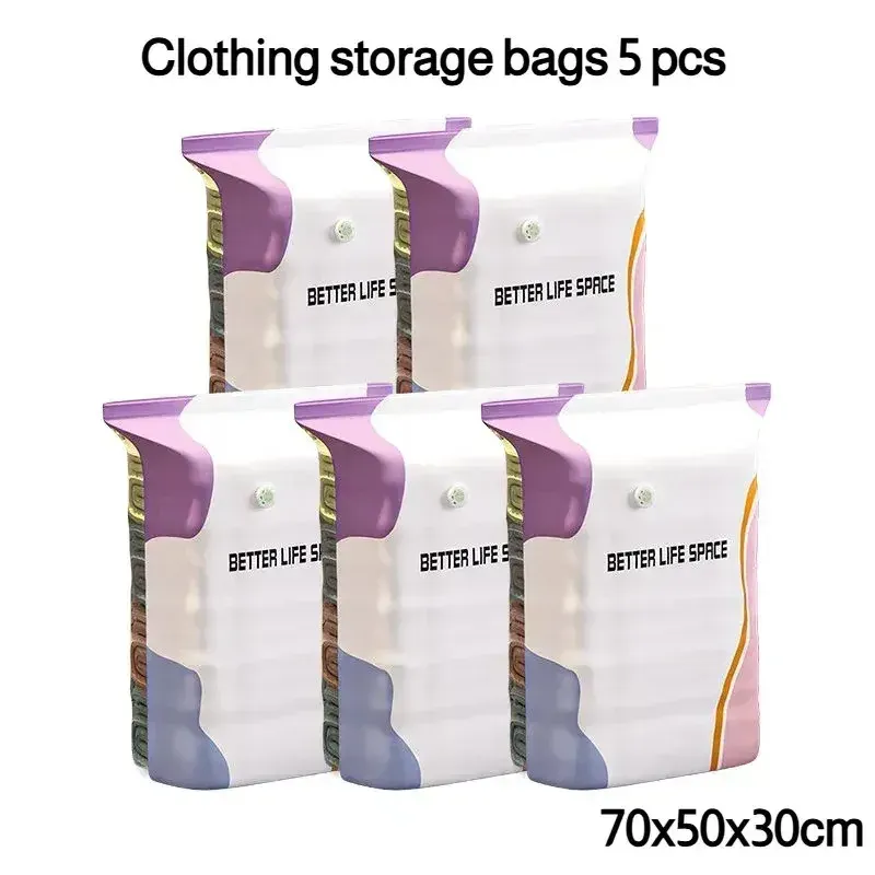 Sacs de rangement sous vide réutilisables sans pompe, gain de place pour vêtements, couettes et voyages 7