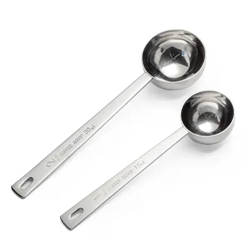 Cuillère à café en acier inoxydable, lot de 2 pièces, cuillère à mesurer à long manche pour la préparation du café 8