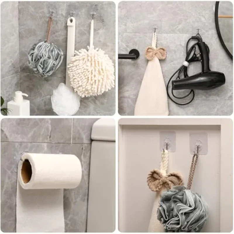 Crochets muraux autocollants multi-usages et robustes pour vêtements, clés, serviettes et cuisine 2