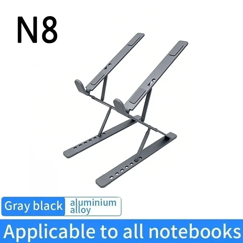 Support d'ordinateur portable pliant et réglable en aluminium pour MacBook, PC et tablette, à dissipation thermique optimisée 7