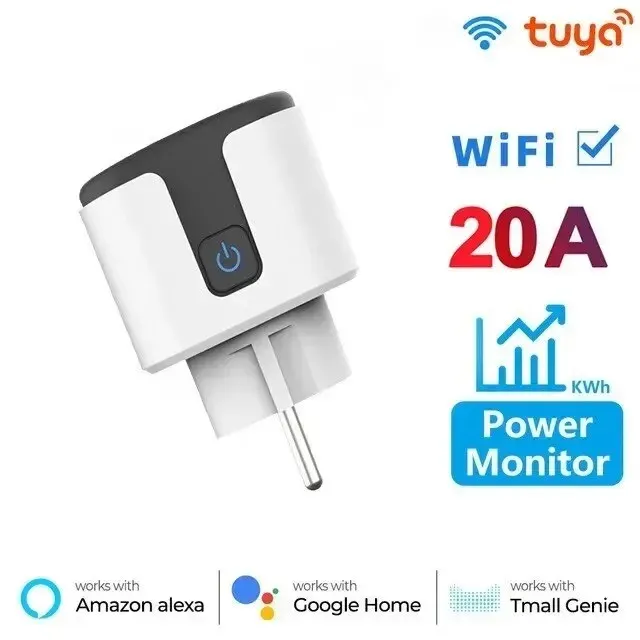 Prise intelligente WiFi 16A/20A EU avec surveillance de la consommation, compatible Tuya Smart Life et commande vocale 15