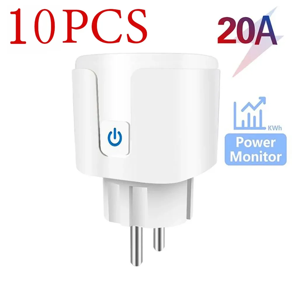 Prise intelligente WiFi 16A/20A EU avec surveillance de la consommation, compatible Tuya Smart Life et commande vocale 8