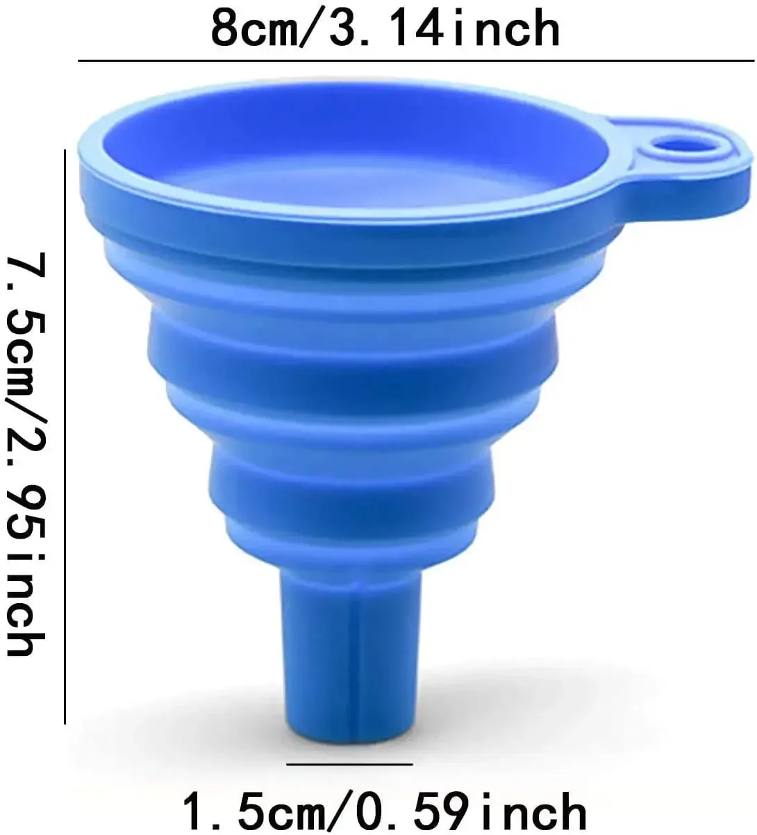 Entonnoir pliable en silicone en usage en cuisine