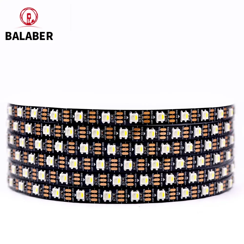 Bande LED RGBW 5V SK6812 4 en 1, similaire à WS2812B, 1 m, 4 m, 5 m, 30, 60, 144 LEDs, PCB noir/blanc, câble 1 à 5 mètres, éclairage LED IP30 65