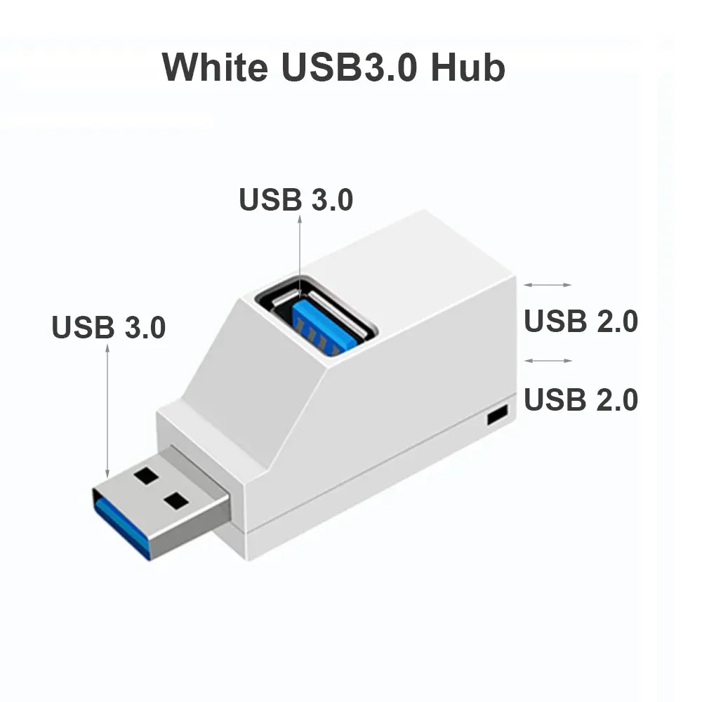 Hub USB 3.0 Mini Séparateur 1 vers 3 Ports USB 2.0 Haute Vitesse pour PC Portable 8