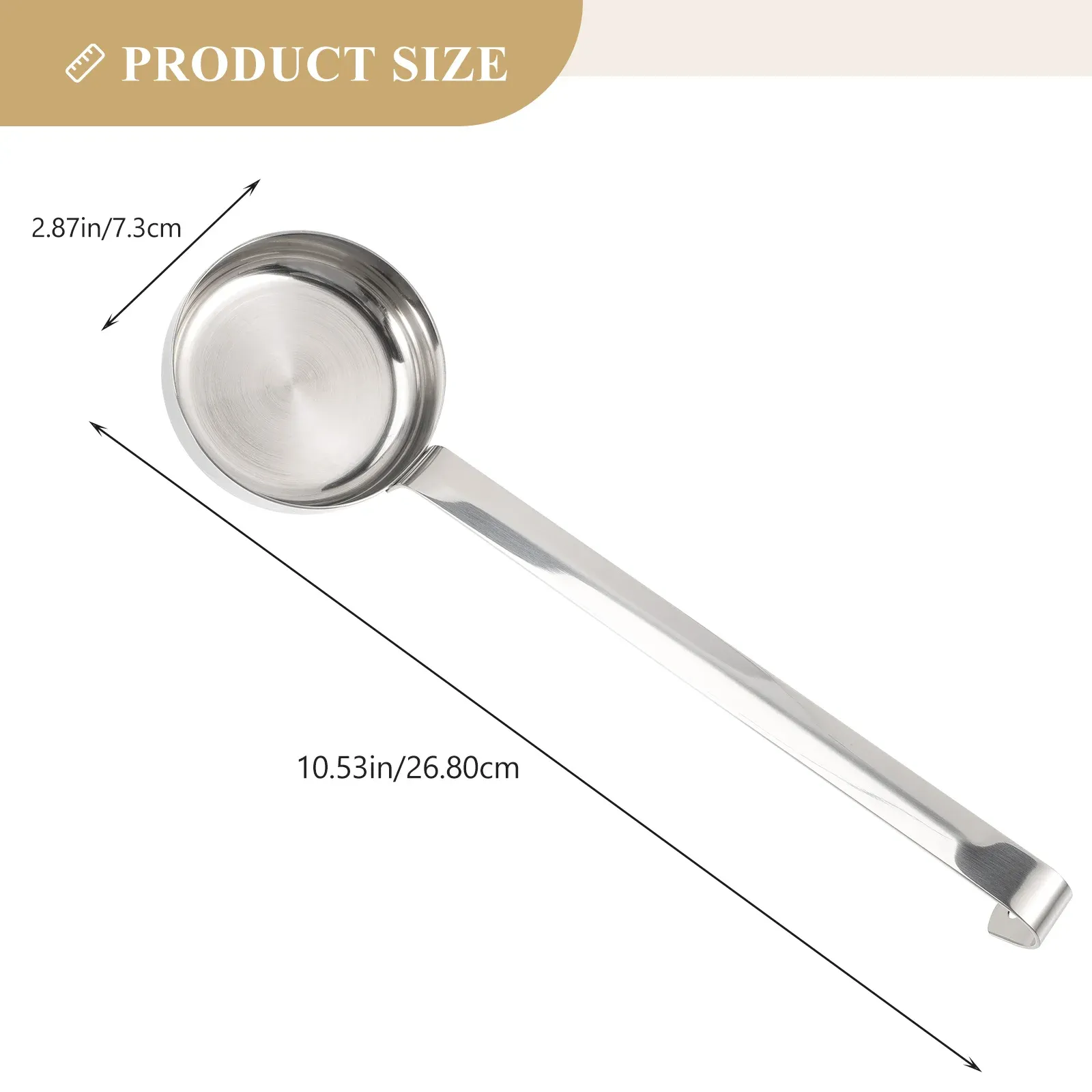 Cuillère à sauce pour pizza en métal à long manche, louche de cuisine pour soupe et crème à tartiner 4