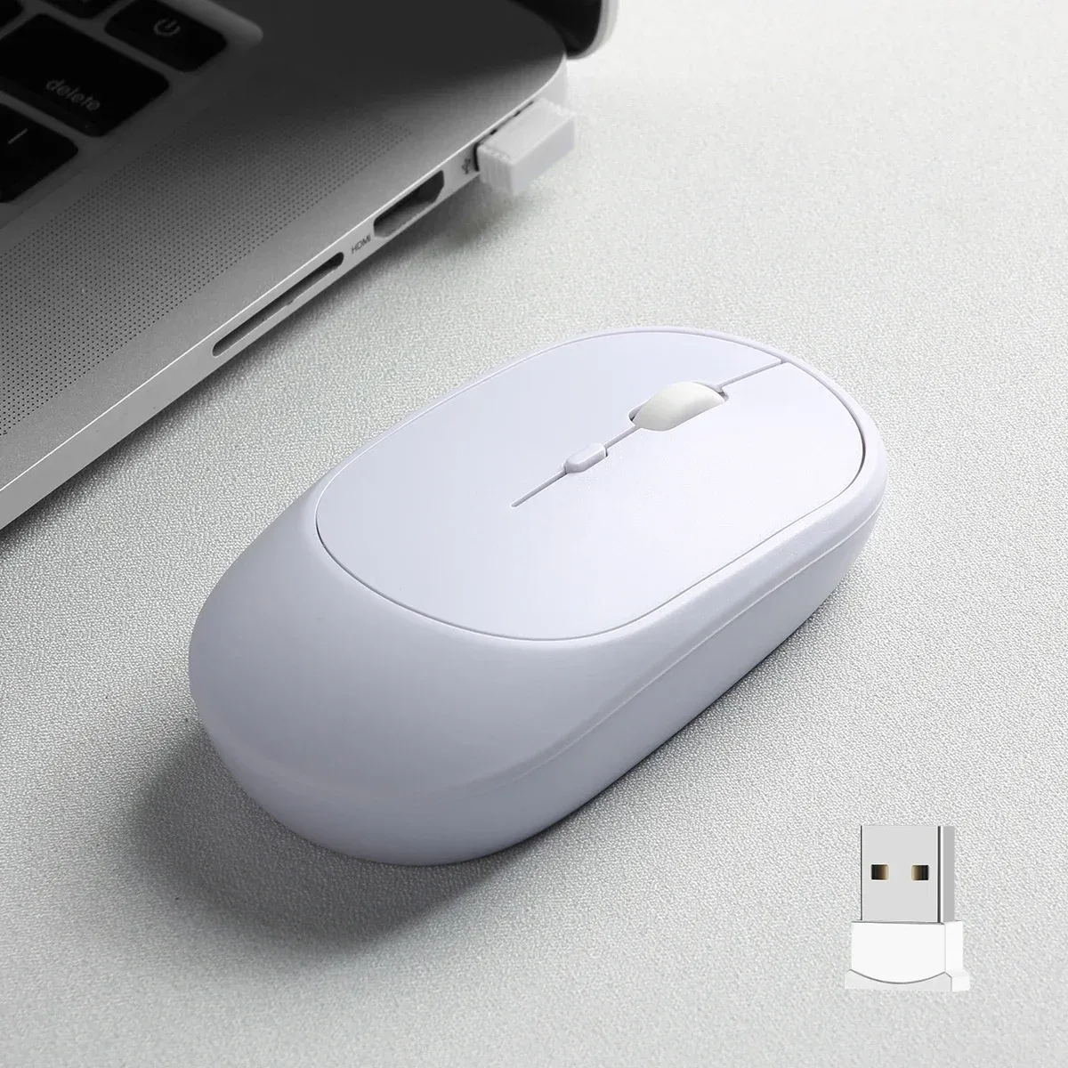 Souris sans fil rechargeable double mode Bluetooth et 2,4 GHz pour ordinateur portable, tablette, PC et MacBook 7