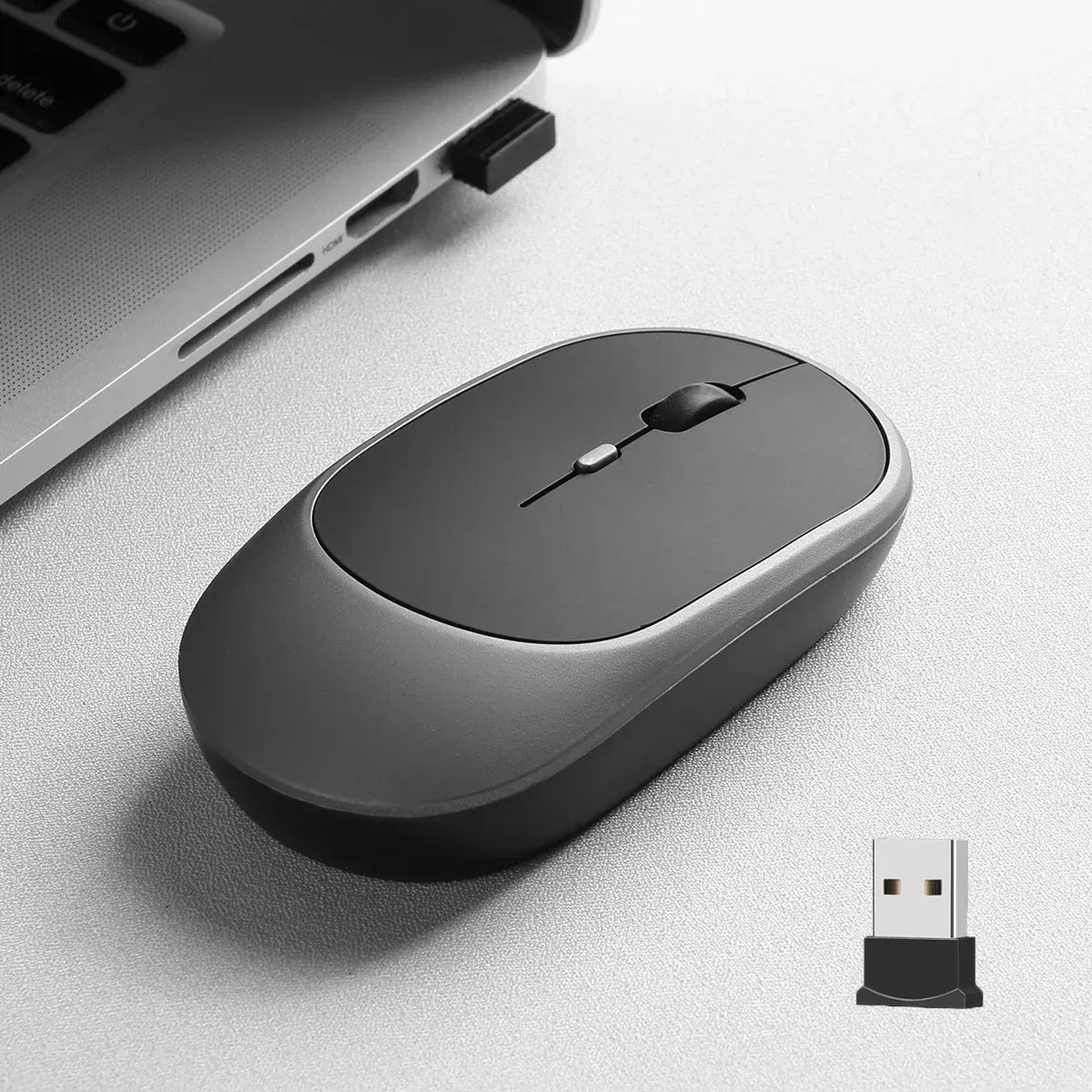 Souris sans fil rechargeable double mode Bluetooth et 2,4 GHz pour ordinateur portable, tablette, PC et MacBook 8