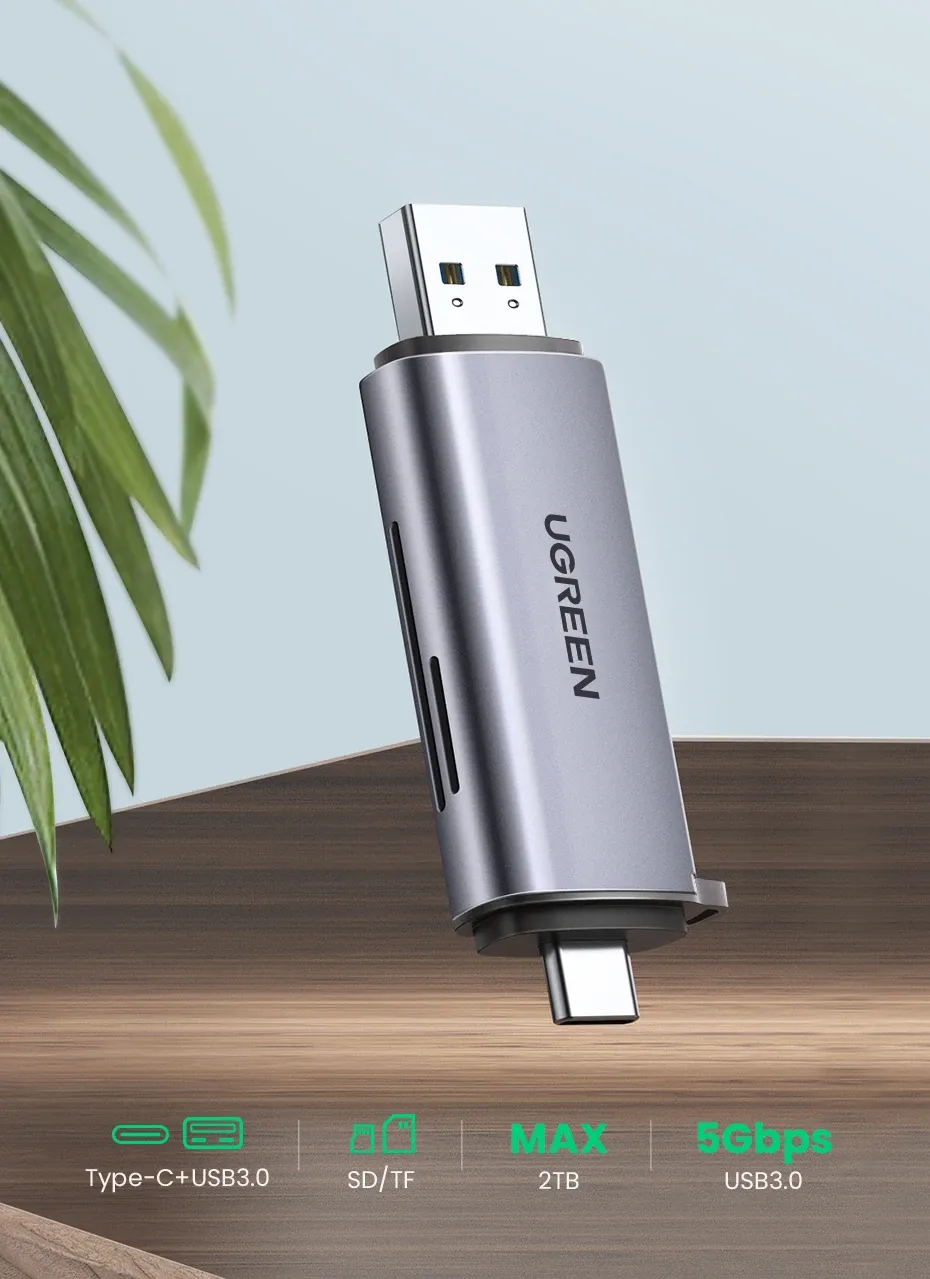 Lecteur de carte UGREEN USB A et USB-C 2 en 1