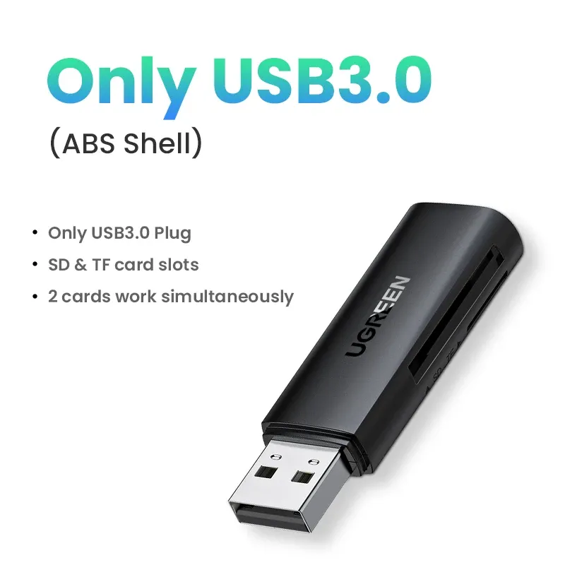 UGREEN Lecteur de carte USB 3.0 et USB-C vers SD / microSD / TF, Thunderbolt 3, pour PC et accessoires d'ordinateur portable, lecteur de carte mémoire intelligent et adaptateur de carte SD 11