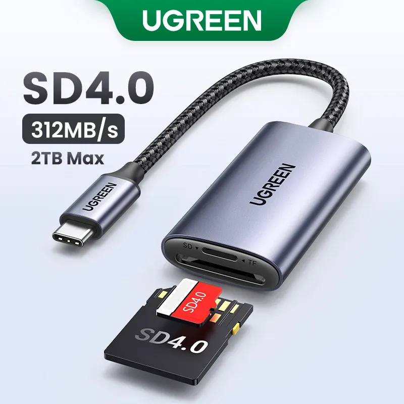 UGREEN Lecteur de carte USB 3.0 et USB-C vers SD / microSD / TF, Thunderbolt 3, pour PC et accessoires d'ordinateur portable, lecteur de carte mémoire intelligent et adaptateur de carte SD 7