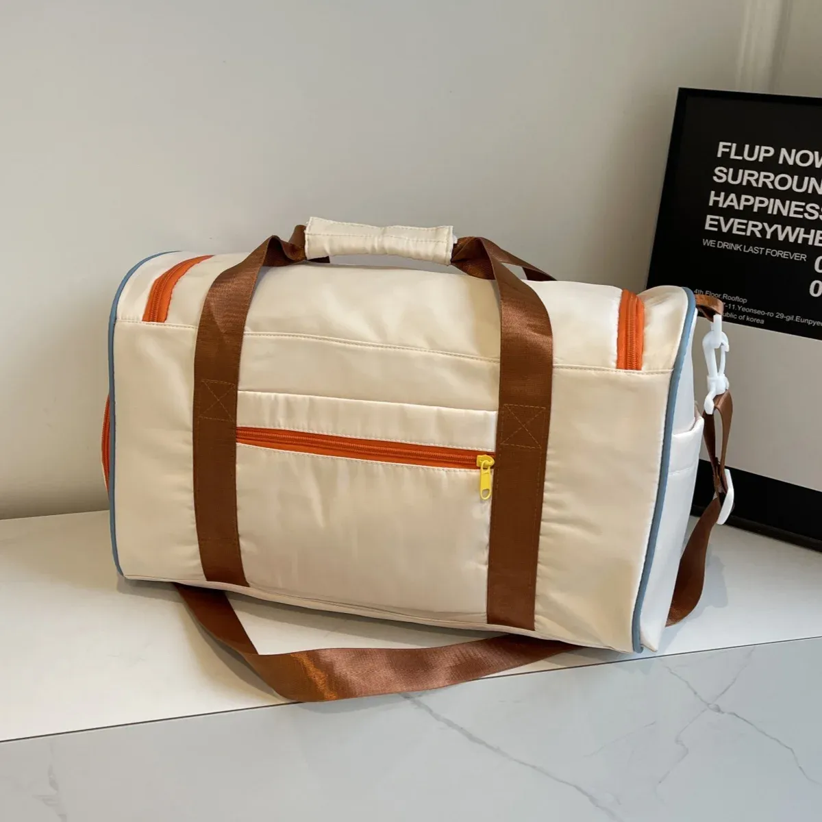 Sac de voyage polochon multifonction, sac de sport fourre-tout à bandoulière, mixte homme et femme 2