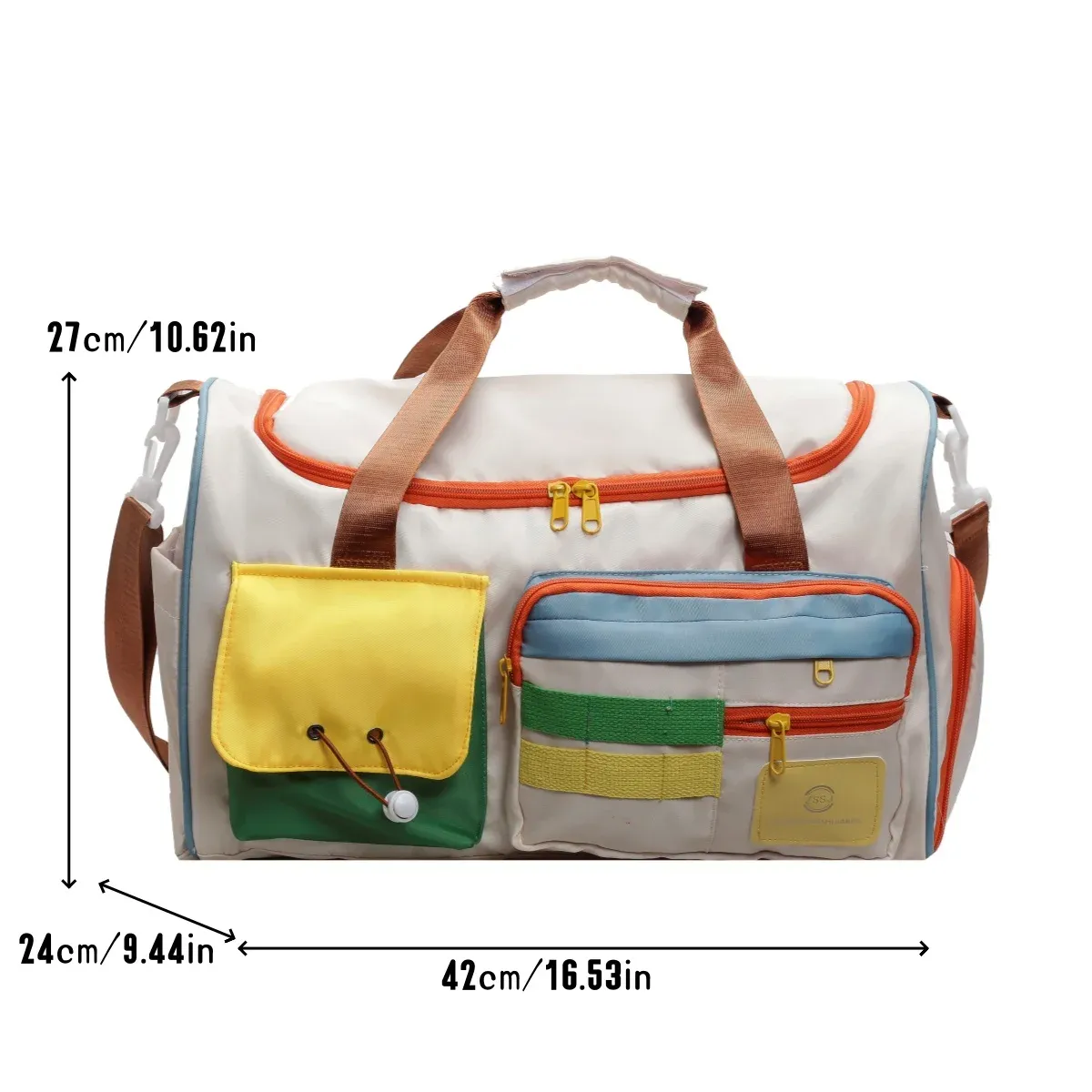 Sac de voyage polochon multifonction, sac de sport fourre-tout à bandoulière, mixte homme et femme 5