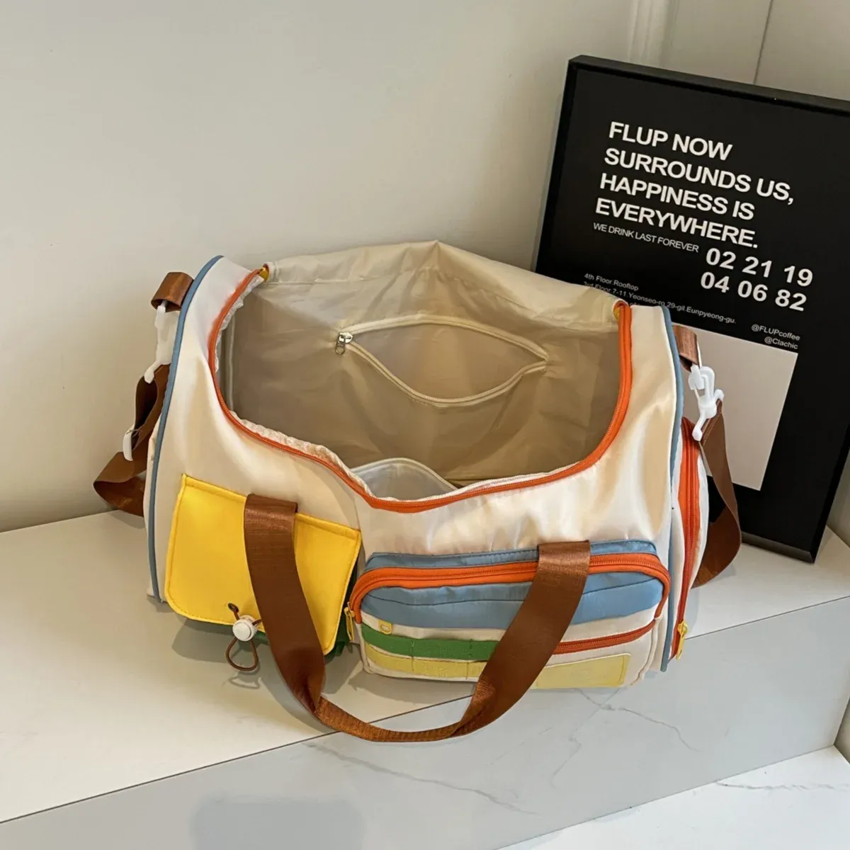 Sac de voyage polochon multifonction, sac de sport fourre-tout à bandoulière, mixte homme et femme 6