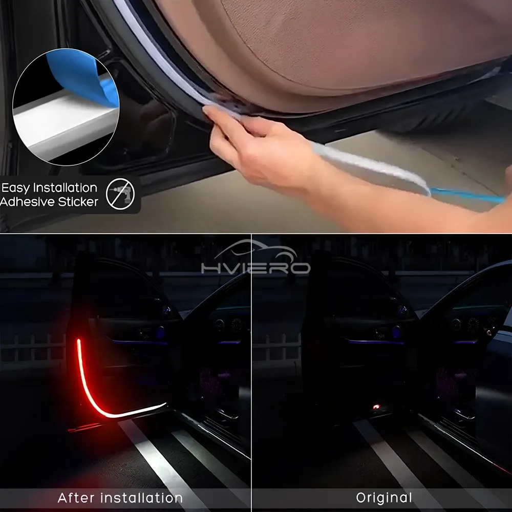 Effet de défilement lumineux sur porte de voiture
