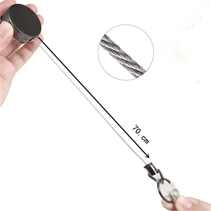 Lot de 1 à 4 porte-badges rétractables en métal avec cordon et clips de fixation 4