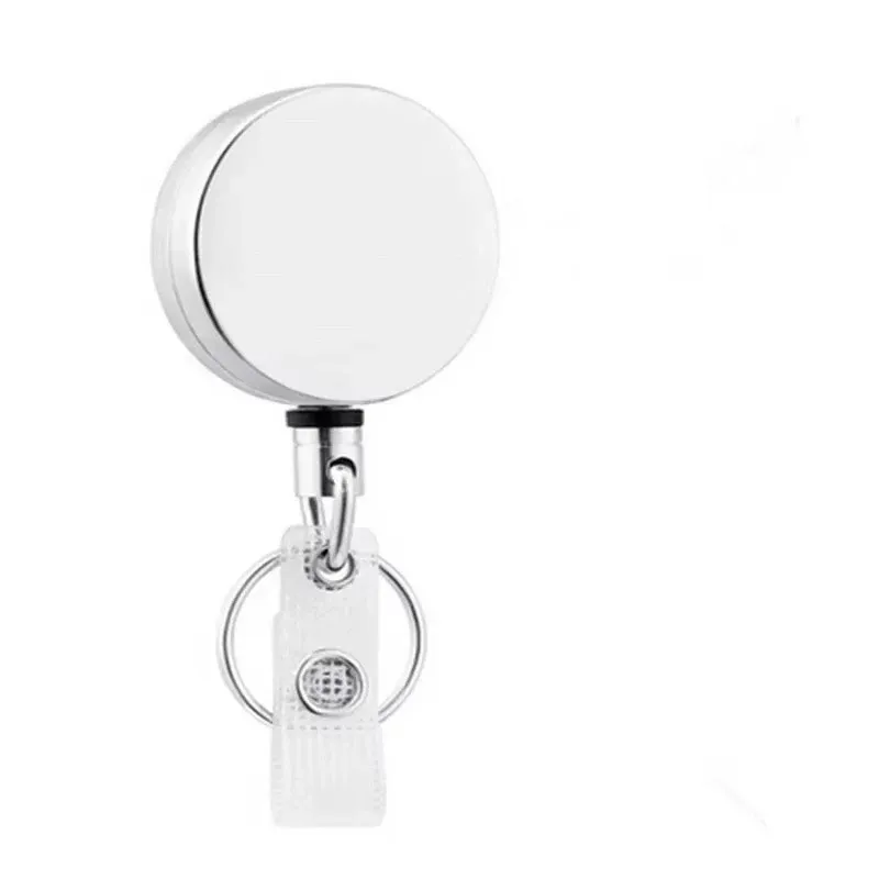 Lot de 1 à 4 porte-badges rétractables en métal avec cordon et clips de fixation 5