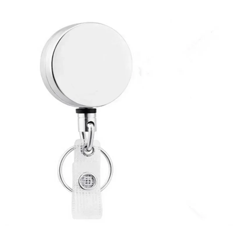 Lot de 1 à 4 porte-badges rétractables en métal avec cordon et clips de fixation 9
