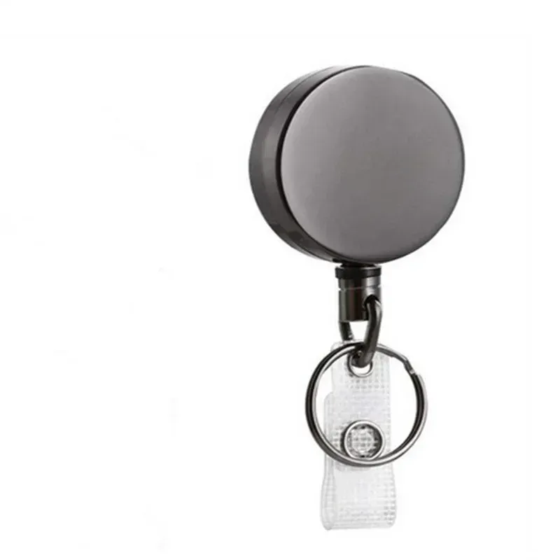 Lot de 1 à 4 porte-badges rétractables en métal avec cordon et clips de fixation 10