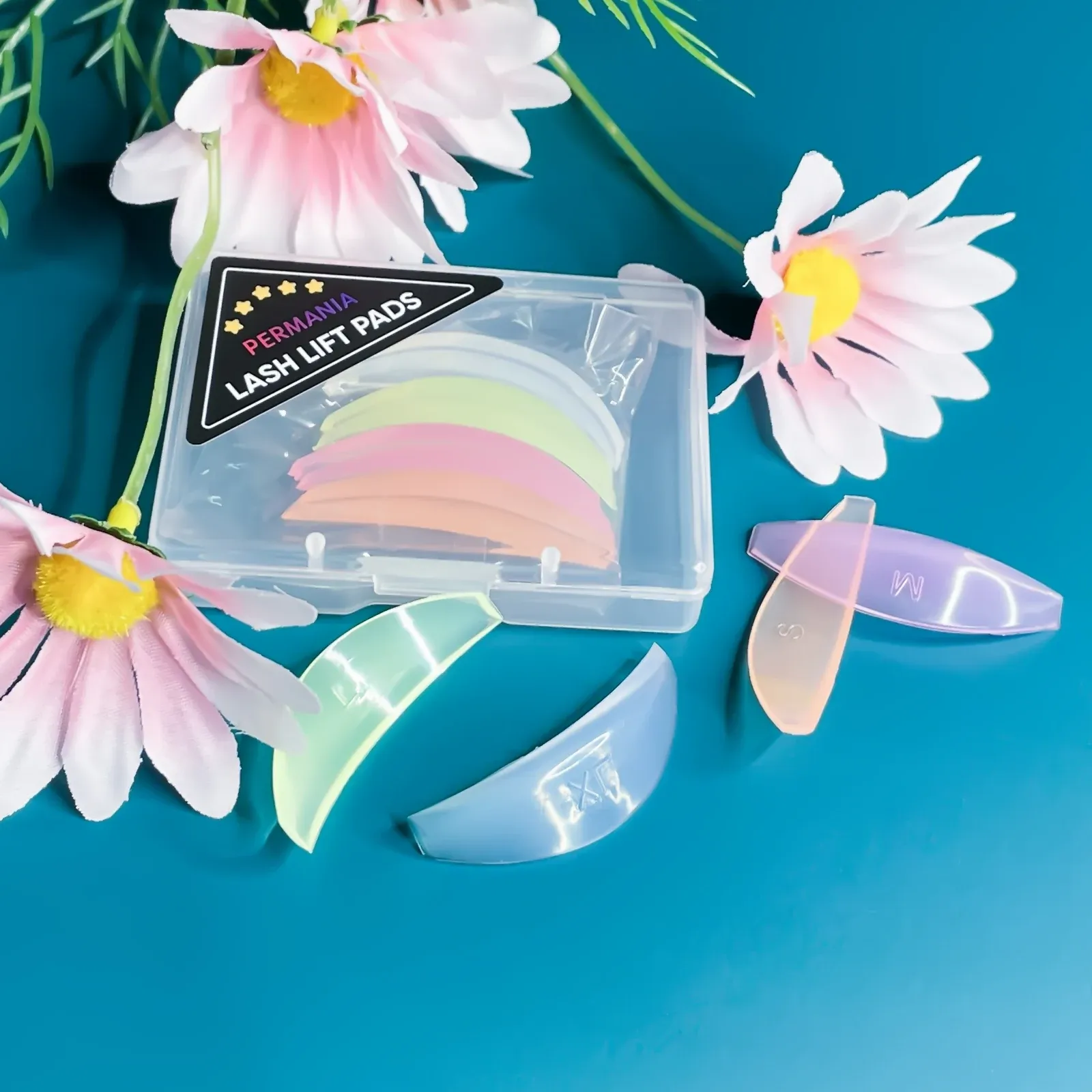 Kit de permanente de cils PERMANIA en silicone, tiges de lifting, coussinets et accessoires applicateurs 3