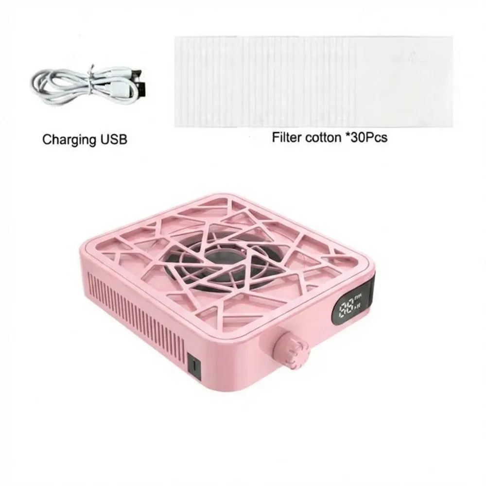 Mini aspirateur à poussière d'ongles sans balai, écran HD, vitesse réglable, portable et rechargeable, faible bruit 8