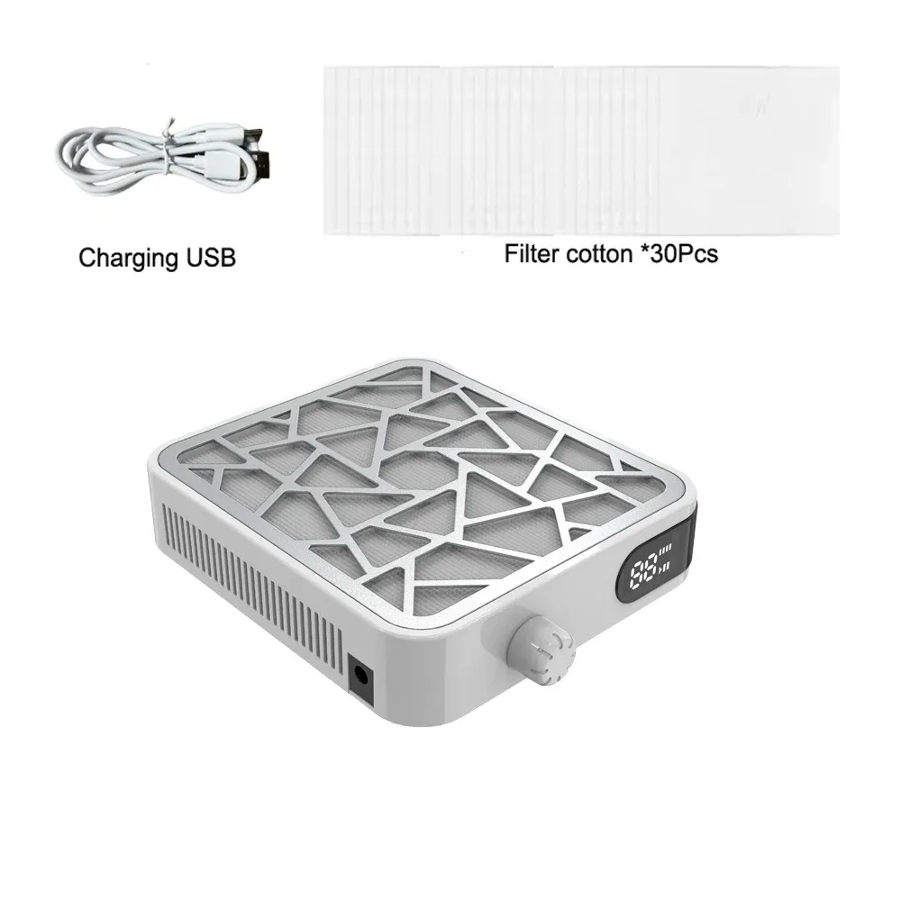 Mini aspirateur à poussière d'ongles sans balai, écran HD, vitesse réglable, portable et rechargeable, faible bruit 7