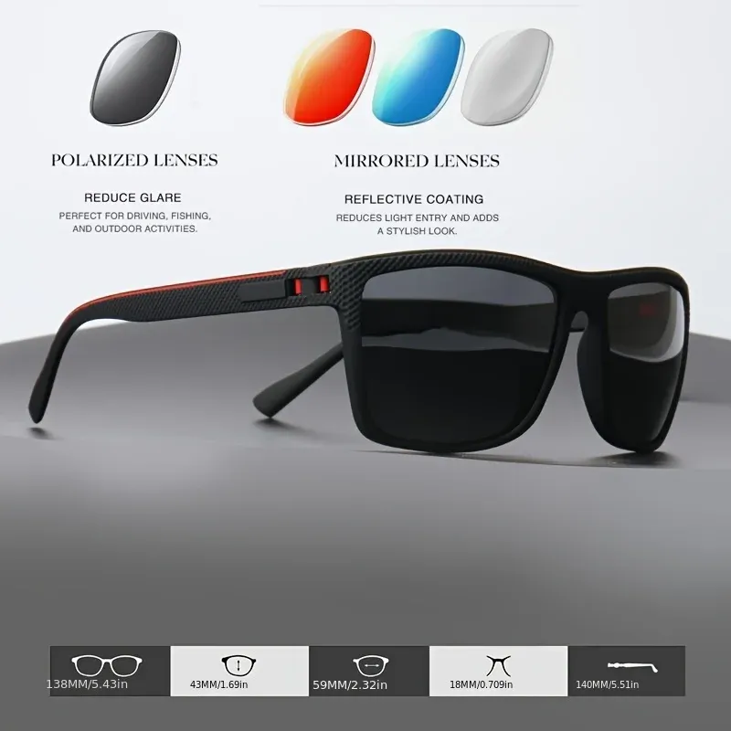 Lunettes de soleil carrées polarisées, détail 2