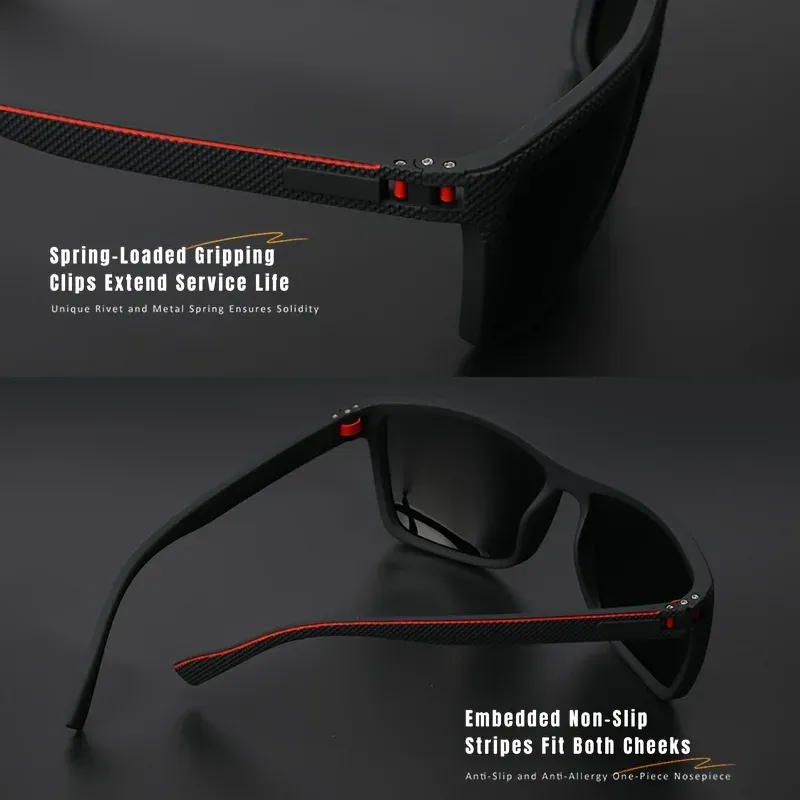 Lunettes de soleil carrées polarisées, détail 5