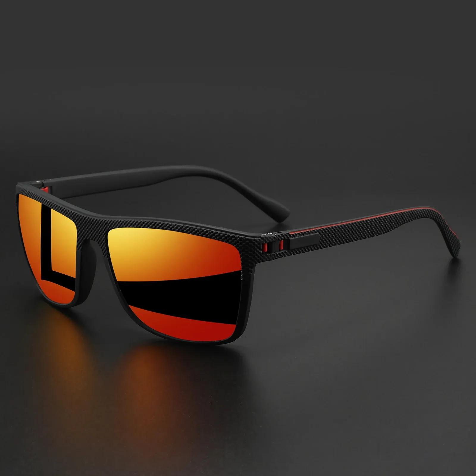 Lunettes de soleil carrées polarisées à charnières à ressort, confort optimal pour le cyclisme, la pêche, la plage et le quotidien 8